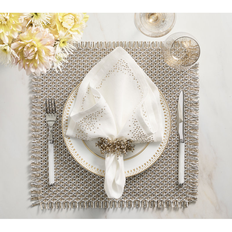 Fringe Placemat in Gold/Silver