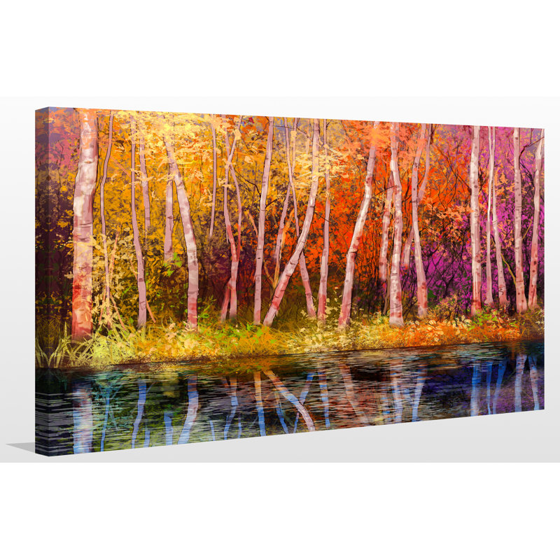 « color trees trees », impression sur toile tendue, H 28 po x l 48 po x P 1,5 po