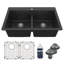 Ensemble d'évier de cuisine encastré à double cuve 50/50 Karran Quartz 33 "X 22"-54821664