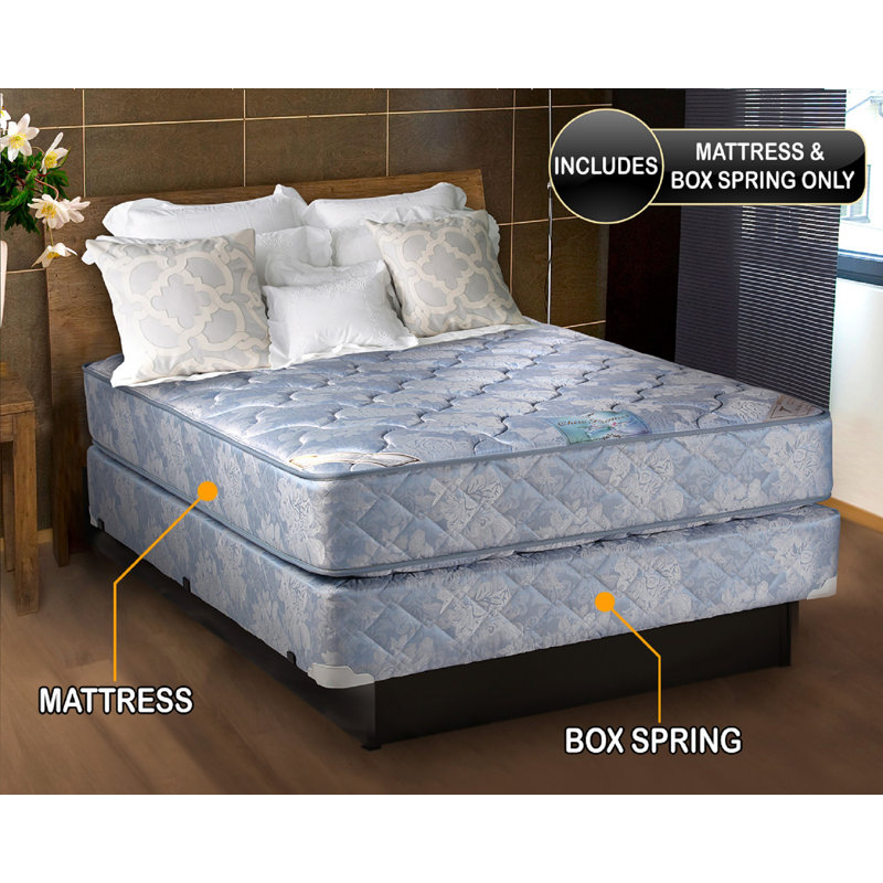 Alezae Two-Sided Twin XL Size 9'' Medium Innerspring Mattress and Box Spring