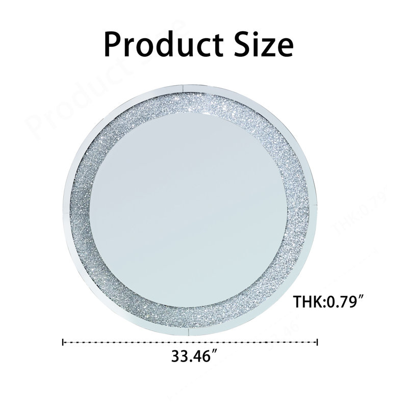 Miroir rond en cristal 33,46 "(85Cm)