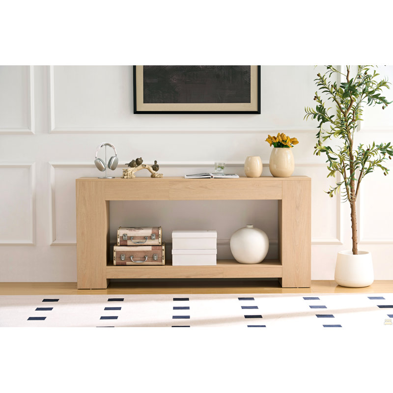Rectangular Side Table, Wooden Rectangular Coffee Table Placed Behind The Sofa