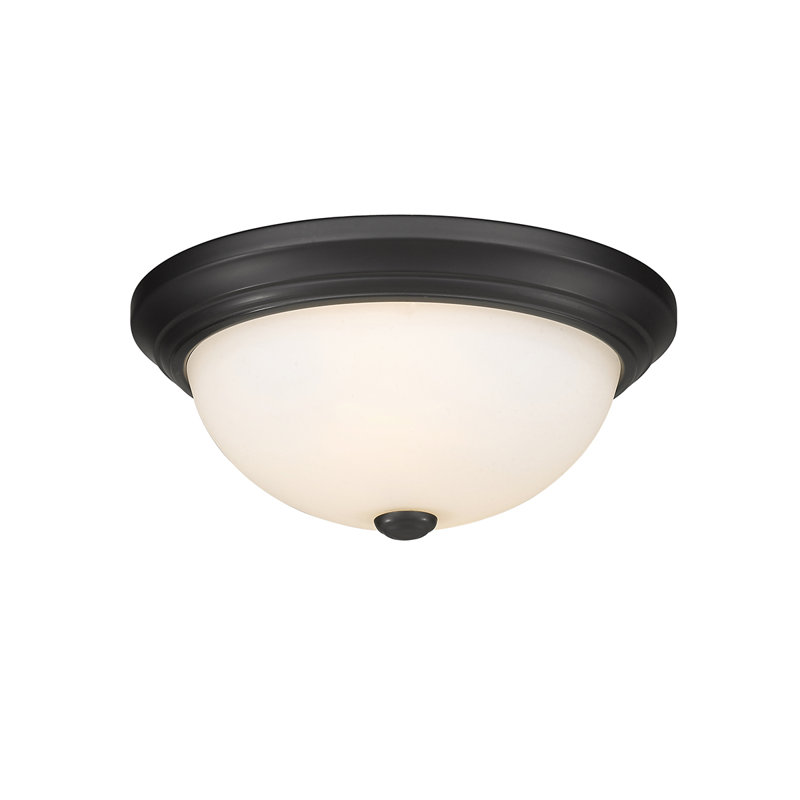 Alexzandrya Glass Flush Mount, Matte Black