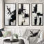 3 pièces sur toile - L'autre côté noir et blanc abstrait II-1247979814-1247979811