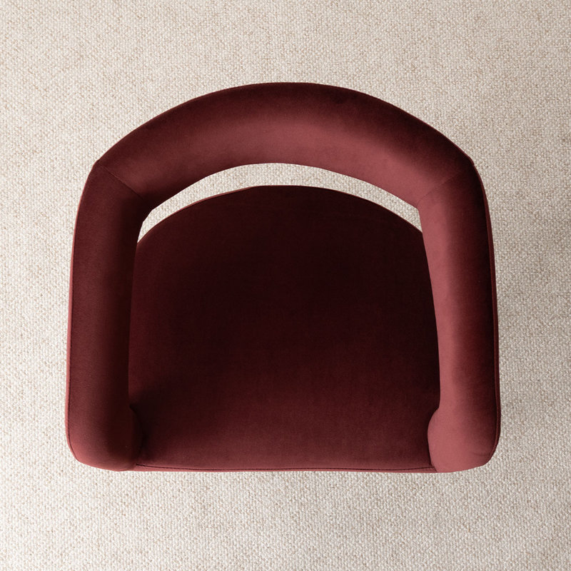 Chaise de salle à manger rembourrée en velours avec pieds dorés, Bourgogne