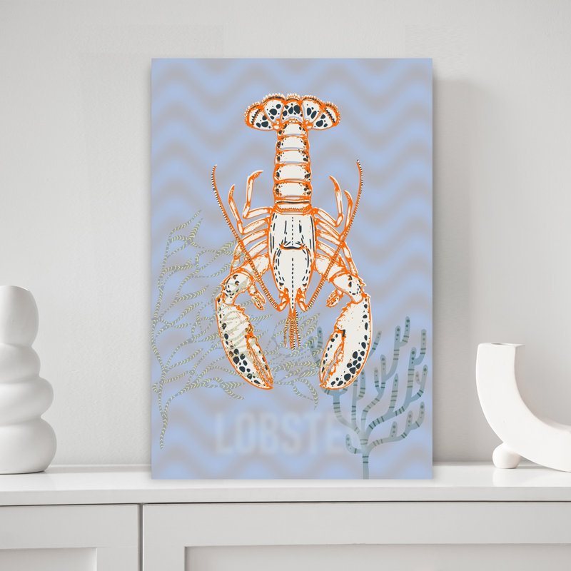 Art mural stylisé «Lobster», H 18 po x l 12 po