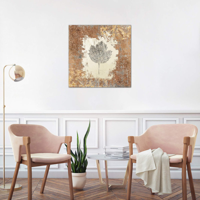 Gilded Leaf by Avery Tillmon - Wrapped Canvas Print, 45.72 cm H x 45.72 cm W x 3.175 cm D