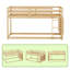 Low Bunk Bed Twin Over Twin, Floor Bunk Bed With Bookshelf&ladder-114498753