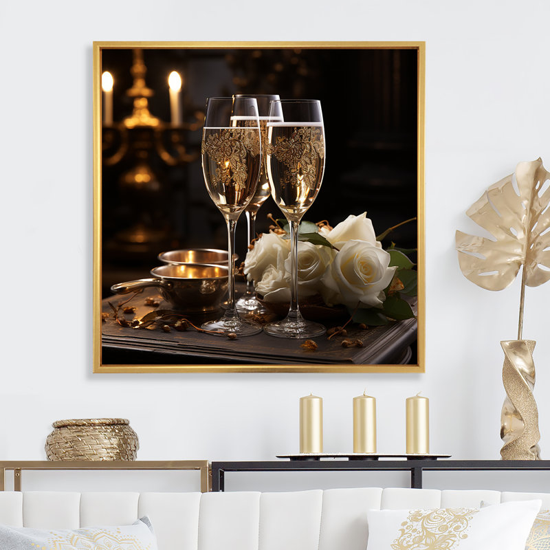 Classic Elegance II sur impression sur toile, Cadre flottant doré, H 16 po x l 16 po x P 1 po