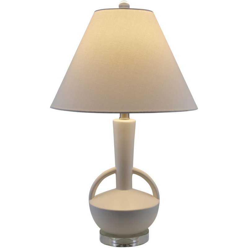 Valdez Table Lamp, White, White