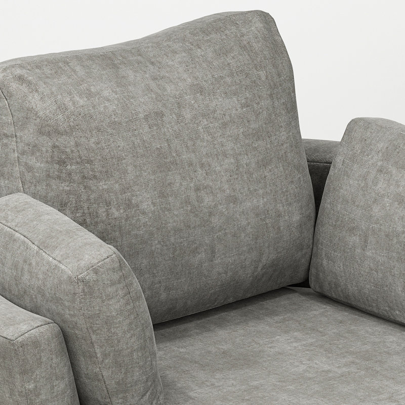 Fauteuil demi-tonneau pivotant de 42,1 po de largeur, Gris clair