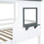 Lit simple au-dessus d'un lit superposé blanc avec garde-corps - Option pour maximiser l'espace (blanc)-1909655502
