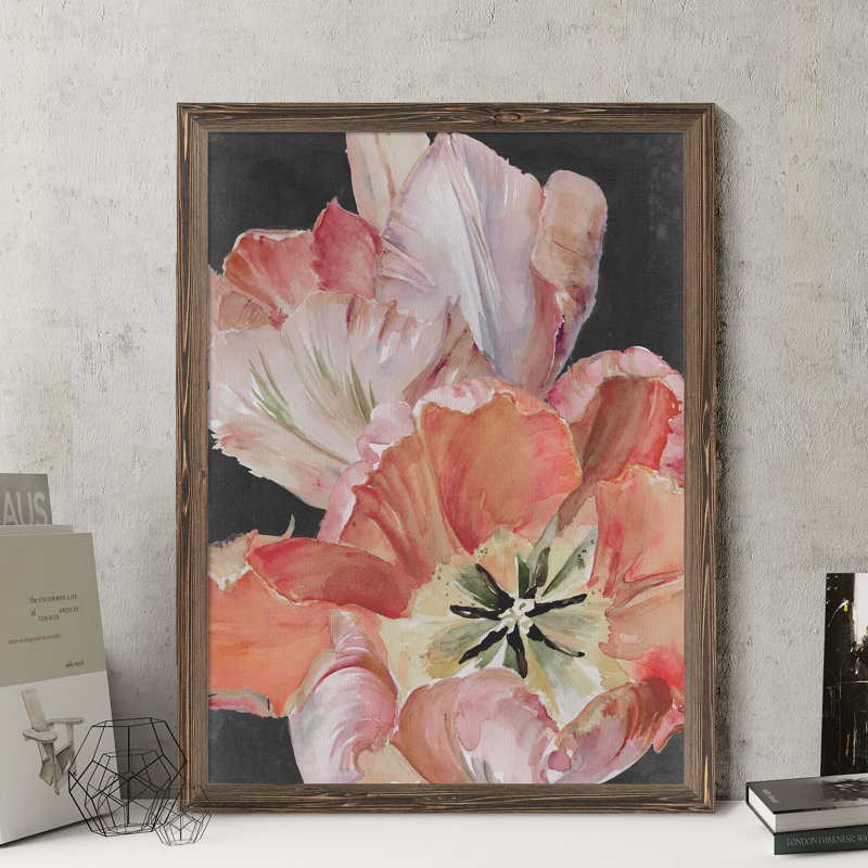 "pastel parrot tulipes i" par paul cezanne-reproduction d’art sur toile encadrée, H 28 po x l 38 po x 1,25 po