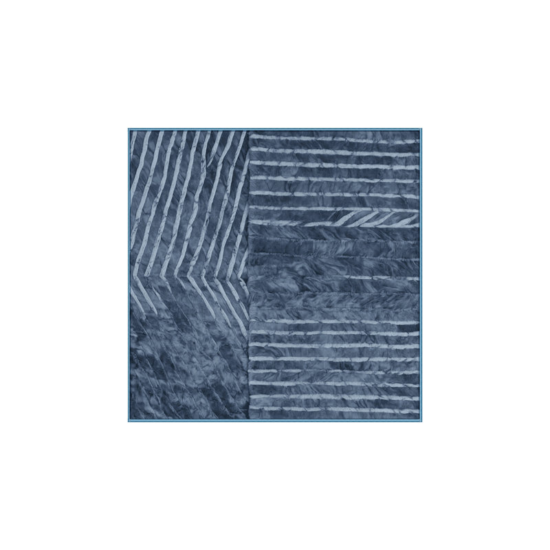 Machine Washable Blue Area Rug, Square 3'