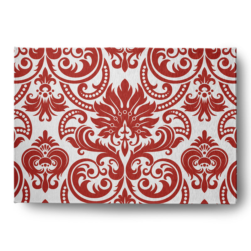 Barbarita Chenille Floral Indoor / Outdoor Rug, Rectangle 5' x 7'