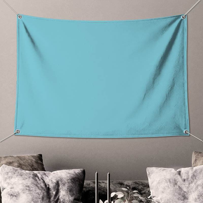 Solid Light Blue Wall Tapestry - Solid Wall Decor, 50in H x60in W with 4 Grommets