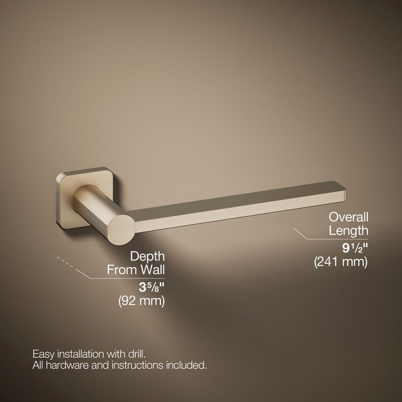 Parallel Towel Arm, Brushed Bronze