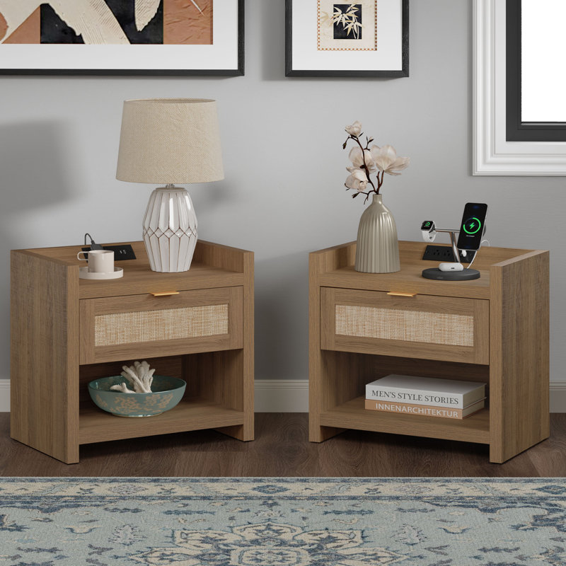 Possing 23.6'' W Nightstand, Brown