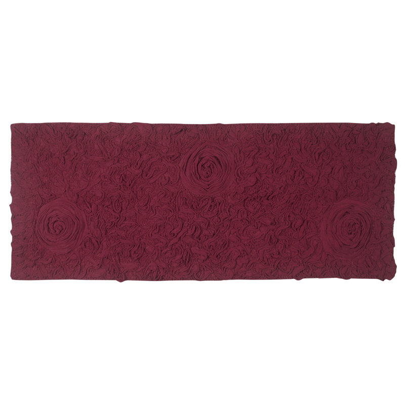 Skak Cotton Bath Rug, Red, 21" W x 54" L