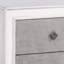 Table de chevet de chambre à coucher en gris rustique et blanc - 2 tiroirs, doublé de feutre, solution de rangement sécurisée moderne avec tiroirs blanc patiné, bac de rangement doublé