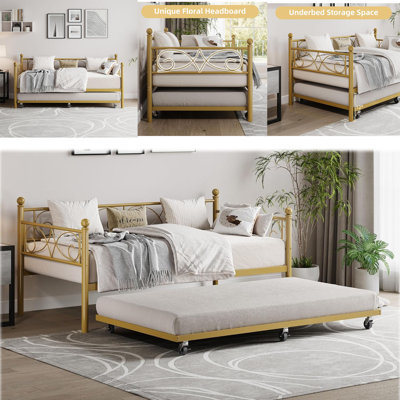 Twin Size Daybed And Trundle Frame Set by Winston Porter