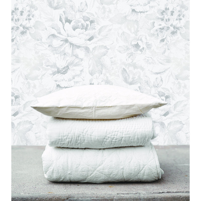 10m x 53cm Matte Wallpaper Roll, Grey/White
