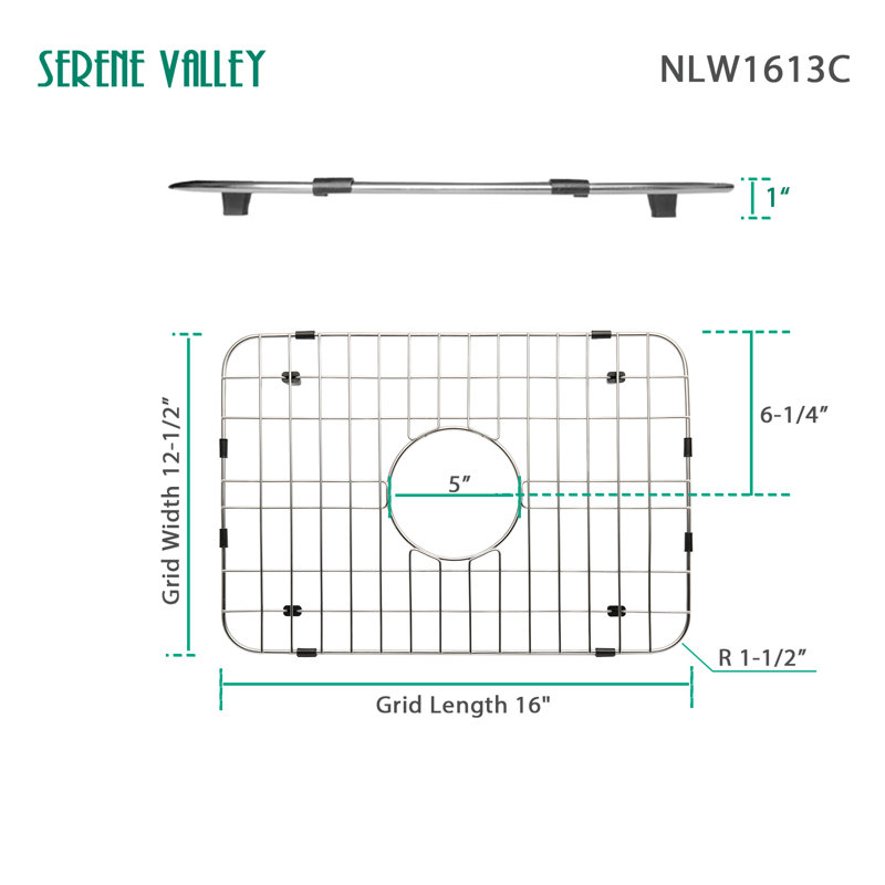 16.46-in x 12.52-in Center Drain Stainless Steel Sink Protector