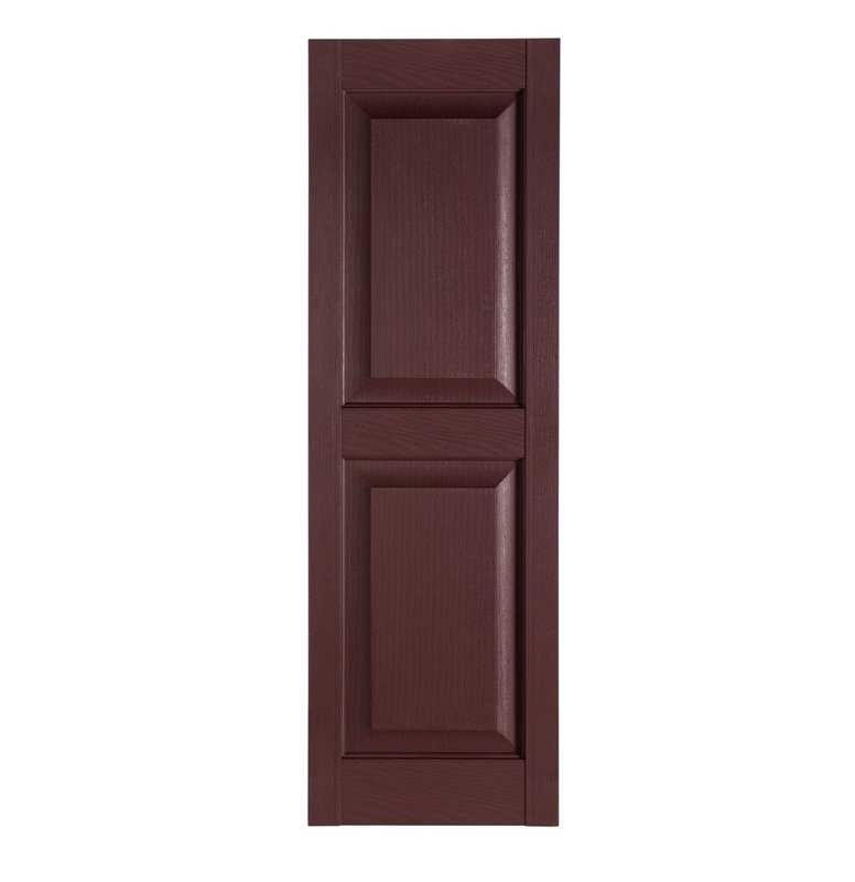 Burgundy Polypropylene Raised Panel Exterior Shutters, 15'' x 43''