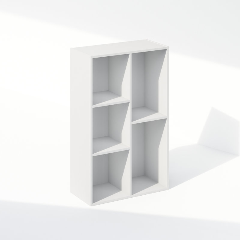 Ebern Designs Reed Reversible Open Shelf Multipurpose Bookcase, Storage Organizer, White, 31.5" H x 19.5" W x 9.4" D