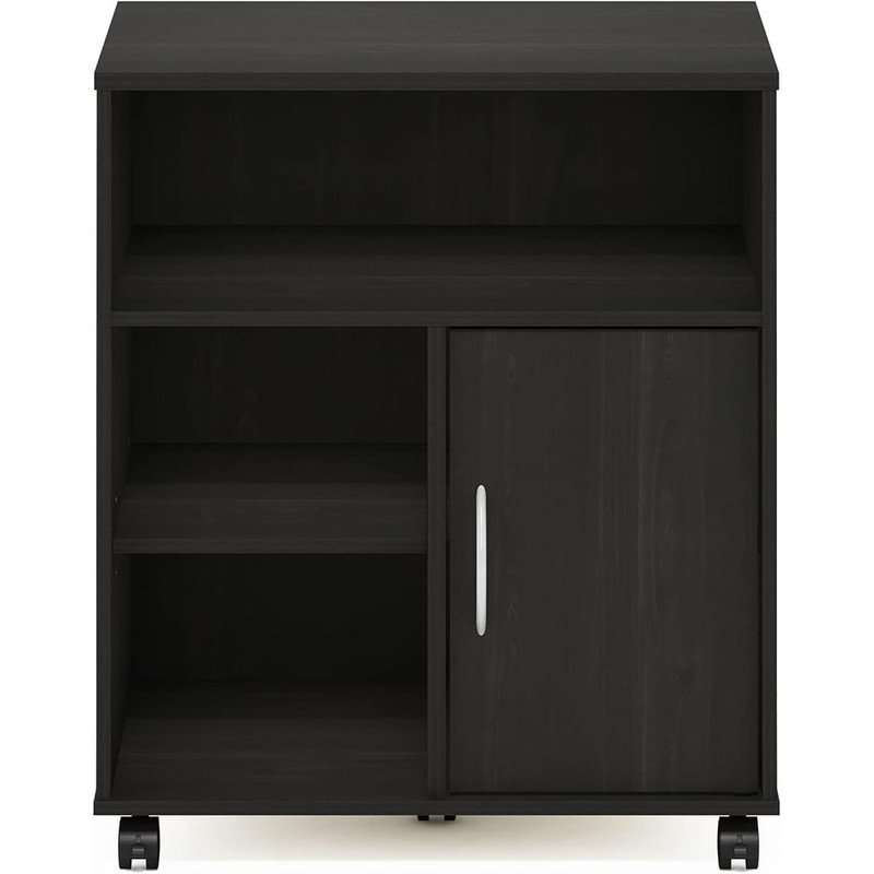 Home Office Under Desk Printer Holder with Wheels and 2 Lockable Swivel Casters, Espresso