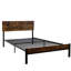 Structure de lit simple en métal moderne - solide et stable, compatible avec le matelas, compatible avec le noir de construction, chambre à coucher facile à assembler, sans sommier, supporte 300 lb