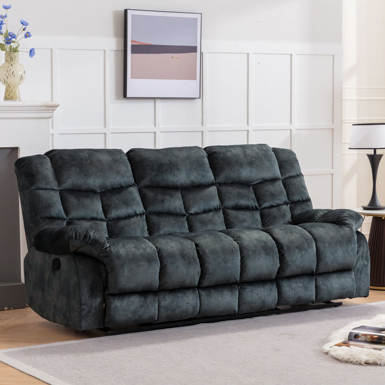 Edilmar 83.1'' Wide Contemporary and Overstuffed Manual Reclining Sofa with Wide Backrest