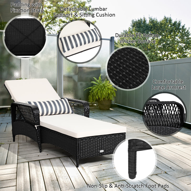 Coussin inclinable en méridienne inclinable 2 pièces Costway Noir Costway