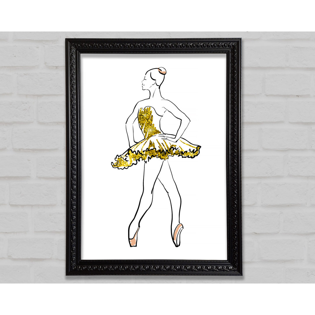 Golden Pink Ballerina 1 - Druck