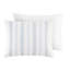 Housse de couette pour lit double / grand 5 pièces - Coussin décoratif en coton avec fermeture à glissière, rayures texturées tissées, look moderne, multicolore