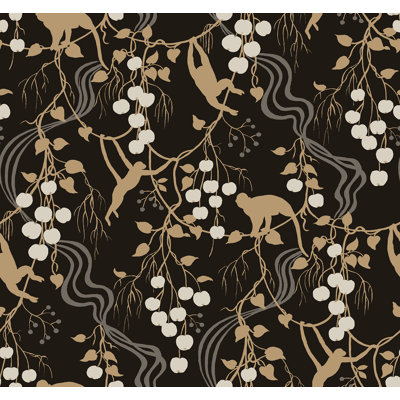 Linden Black Jungle Canopy Wallpaper