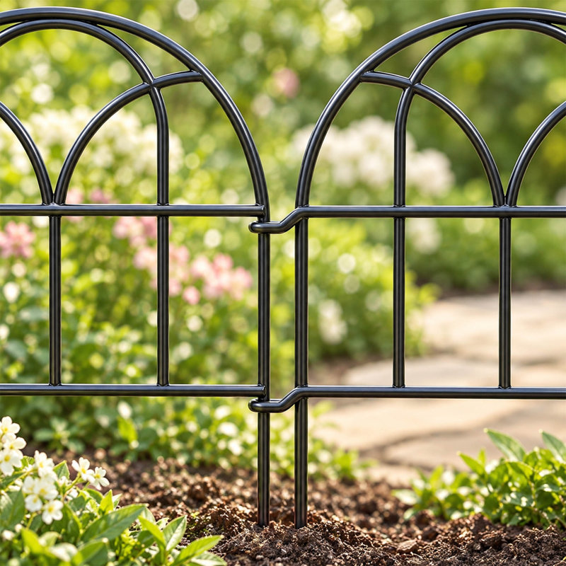 19 Pack Decorative Garden Fence Panels, No-Dig Metal Animal Barrier Border Edging