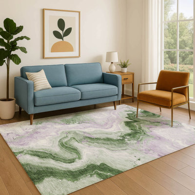 Premium Machine Washable Chelston AMF1862 Swirls Rug
