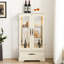 Armoire blanche avec tablettes réglables - illuminée pour un tiroir intérieur élégant-121303981