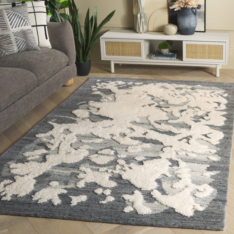 Casablanca 445 Hand Tufted Wool Pile Abstract Rug, Rectangle 5' x 8'
