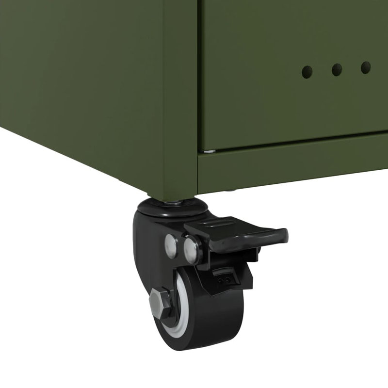 Quammen 36cm W Steel Bedside Table, Olive Green