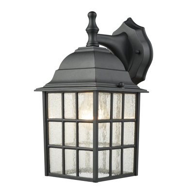 Applique murale d'extérieur 1 lumière Whitby - noir satiné 12 po
