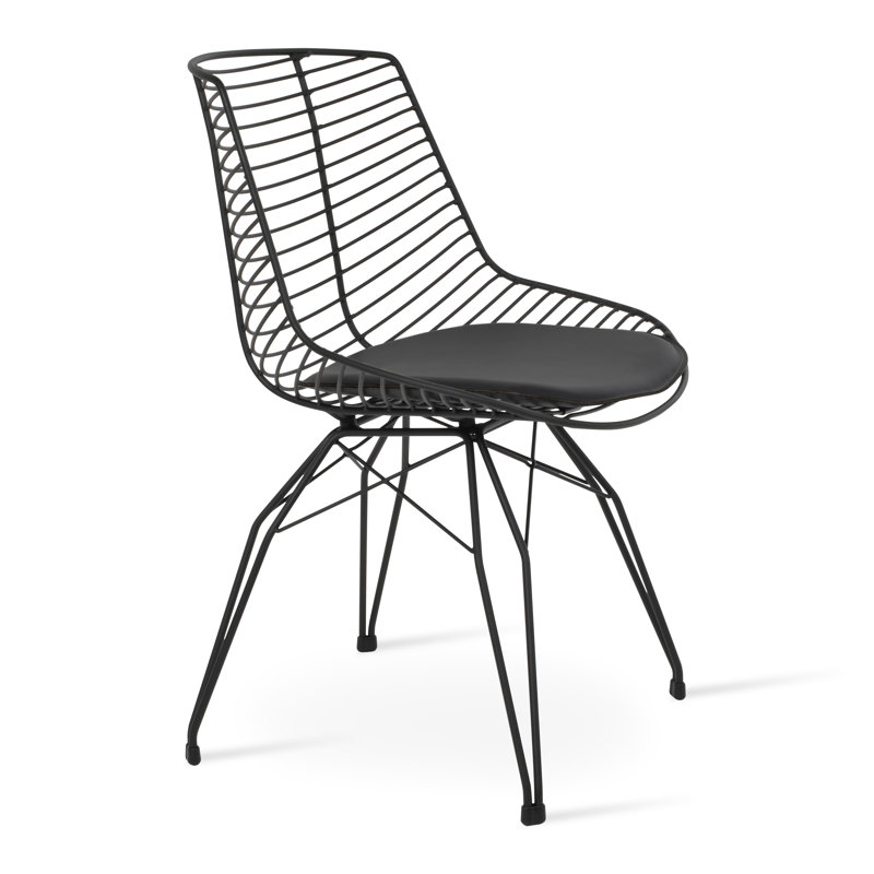 Chaise en métal Tiger, Noir, Laiton