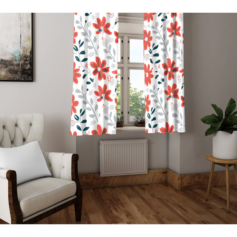 Paire de rideaux semi-transparents en polyester Danvir, L 20 po x L 52 po
