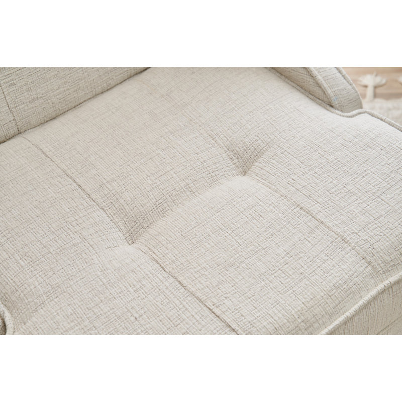 Fauteuil à oreilles, Mélange de polyester beige Nampreet