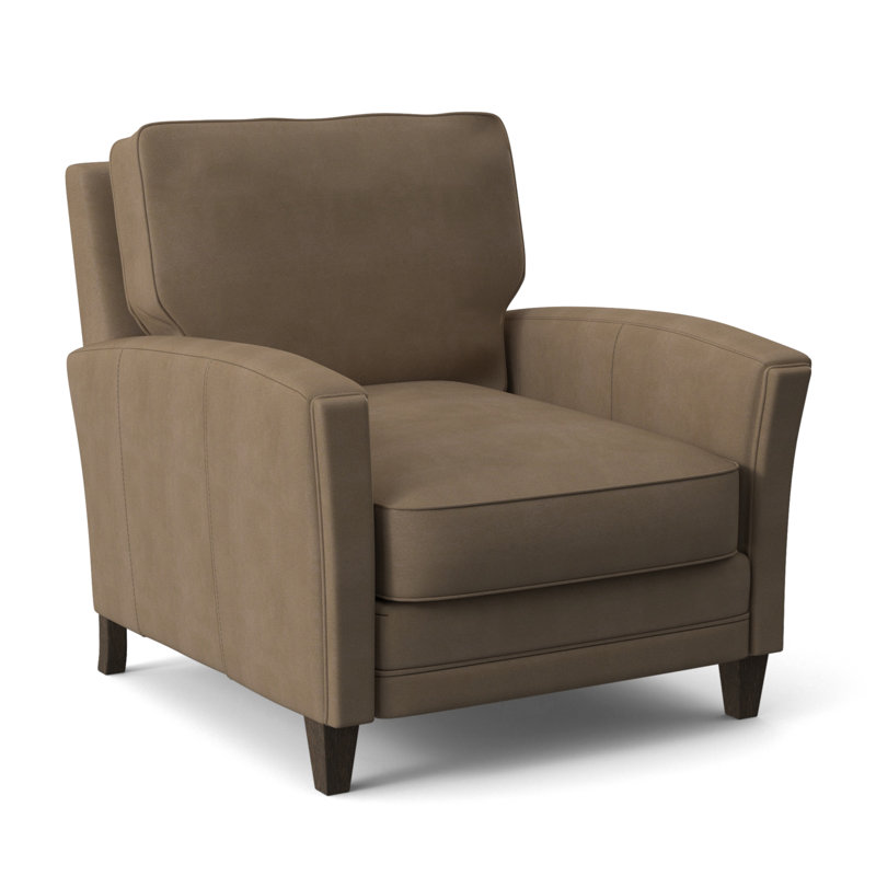 Zion Armchair, Cobblestone, Aline Fumo Genuine Leather