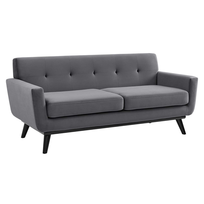 Modway Engage Performance Velvet Loveseat, Gray Velvet