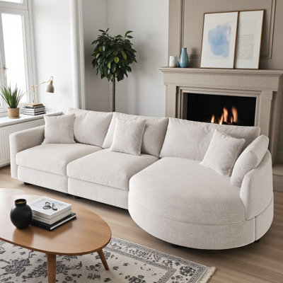 105.48" Wide Chenille Upholstered Sectional