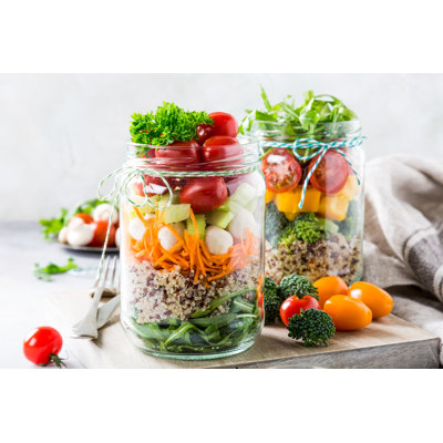 Salad Jar With Quinoa by Merinka - Wrapped Canvas Print