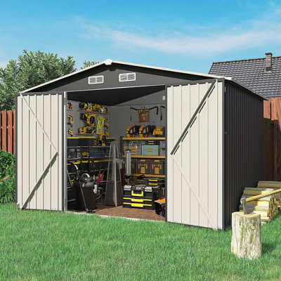 9 ft. W x 7.8 ft. D Metal Storage Shed